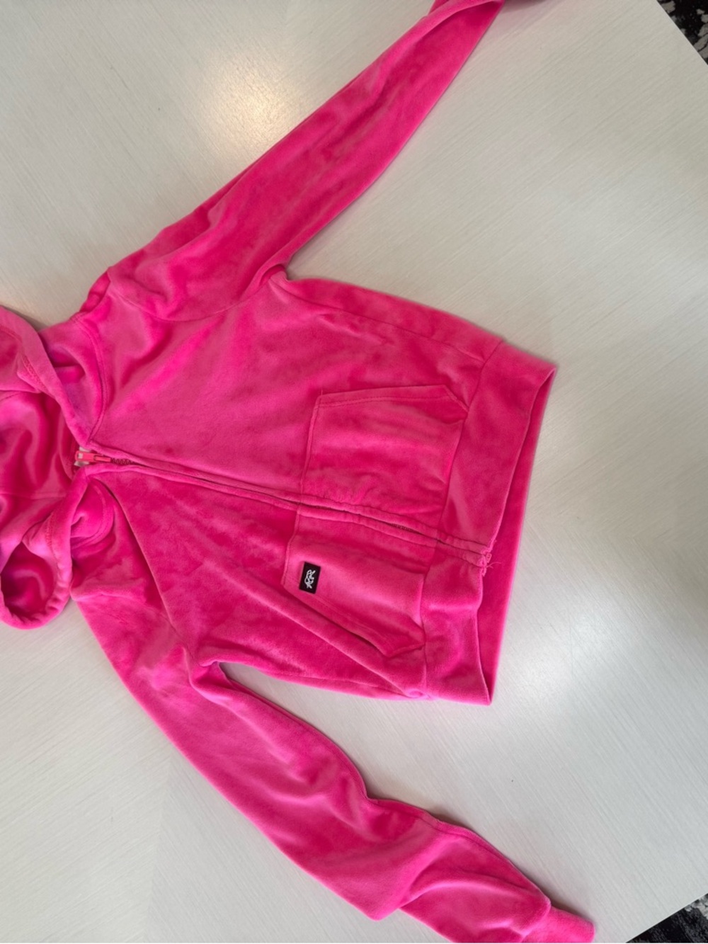 Kids Hooded Zip Jacket in Bright Pink